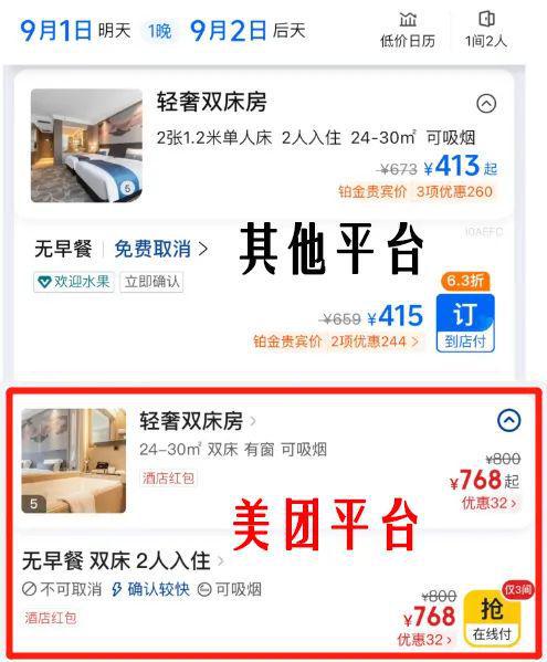 酒店預訂暗藏“黃?！?美團代售客房產品，商家毫不知情背后的灰色鏈條