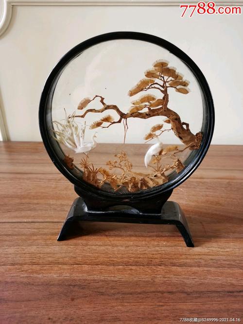 80年代黃楊木雕漆器工藝品擺件